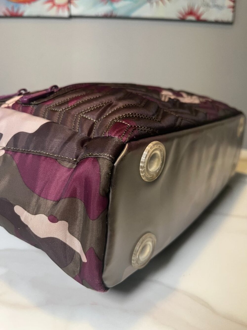 Lug Camper Purple Camo Crossbody Travel Bag RFID - Picture 11 of 16